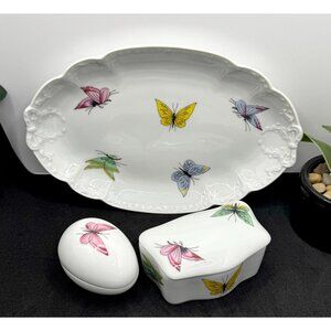 Limoges France Porcelain Vanity 3 Piece Set